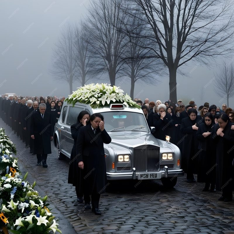 imgi 35 group people are gathered around silver car with flowers roof 1248857 25283